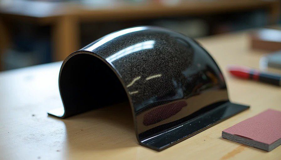 Glossy mirror-finished carbon fiber intake duct – smooth 45° bend, flat flange, pinhole-free – factory quality
