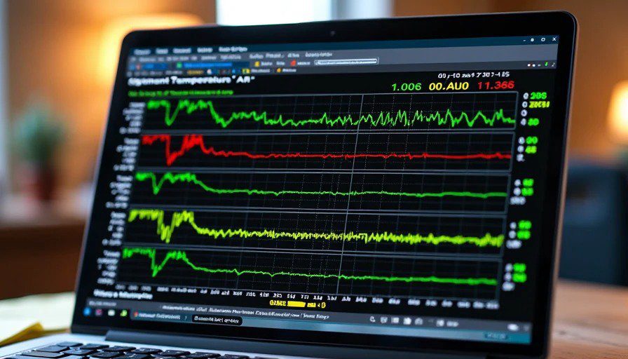 Laptop screen with datalog in Megalog Viewer – RPM, CLT, AFR, MAP, PW, timing, voltage traces – red circle on AFR oscillation