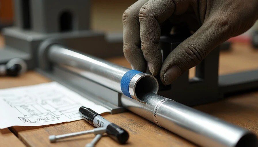 Macro close‑up of tubing notcher with hole saw cutting a cope – test‑fitted joint with <1/16″ gap – perfect copes are essential
