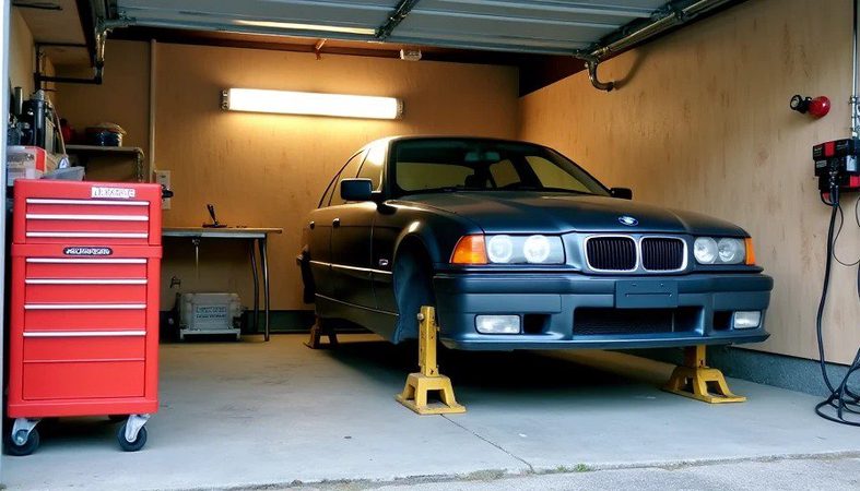 Show us your workspace – garage, carport, driveway, rented storage unit. What's your setup, what tool made the biggest difference, and what do you still need?